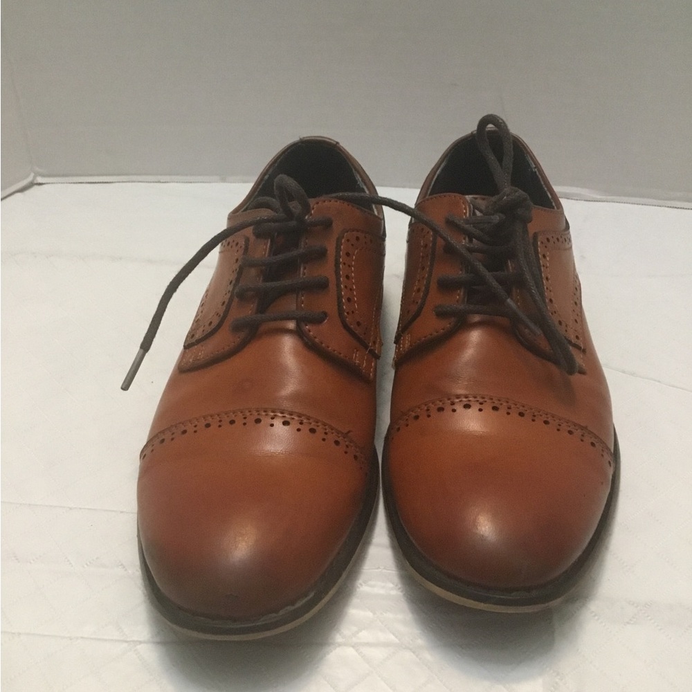 Bruno Marc Kids Tan Leather Brogue Derby Shoes